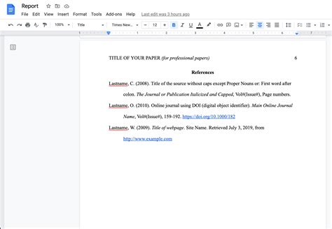 How to write an APA format paper in Google Docs using a template or other built-in features