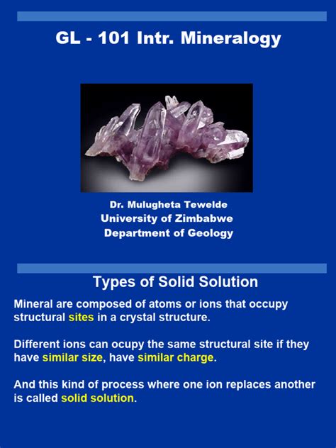 12 Solid Solution Types-Aktuell (My Lecture) - Handout | PDF | Minerals ...