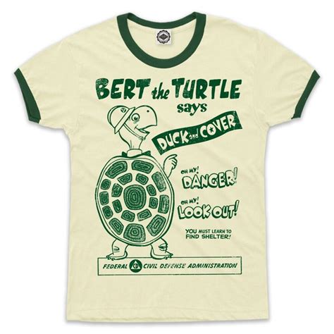 Bert the Turtle duck & Cover Mens Ringer Tee - Etsy