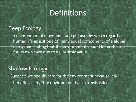 PPT - Outline & Shallow and Deep Ecology PowerPoint Presentation - ID:2225180