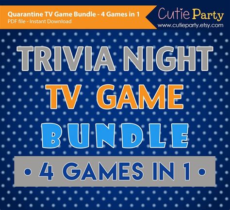 Trivia Night Game Bundle Trivia Party TV Game Virtual Game - Etsy