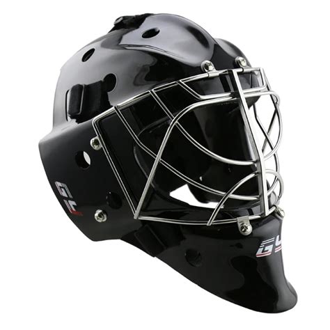 Full combo cage ice hockey goalie & goalkeeper helmet black type with cat eye cage ice hockey ...