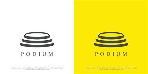 Podium logo design illustration. Retro style circular podium stage ...