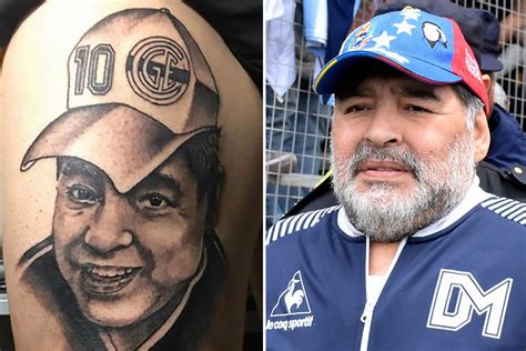 Fan gets awful Diego Maradona tattoo on leg before Argentina legend ...