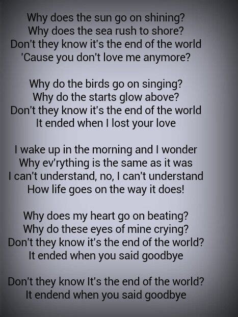 end of the world lyrics - Hildegarde Mclaurin