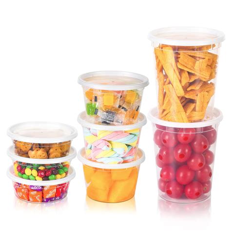 Buy NutriBox [44 Pack] Three Sizes Food Storage Plastic Deli Containers ...