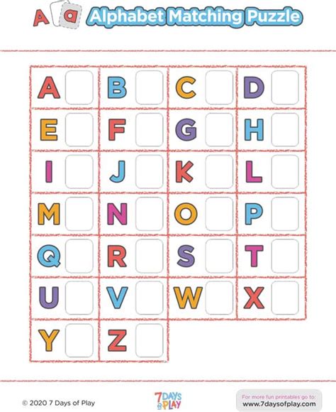 Alphabet Matching Puzzle - 7 Days of Play