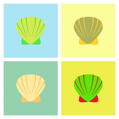 Scallop sea shell sketch style realistic vector eps ai | UIDownload