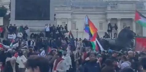 Palestine protest: Fiery debate erupts after Pride flag torn down at ...