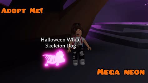 Making a MEGA Neon HALLOWEEN WHITE SKELETON DOG in Adopt Me! - YouTube