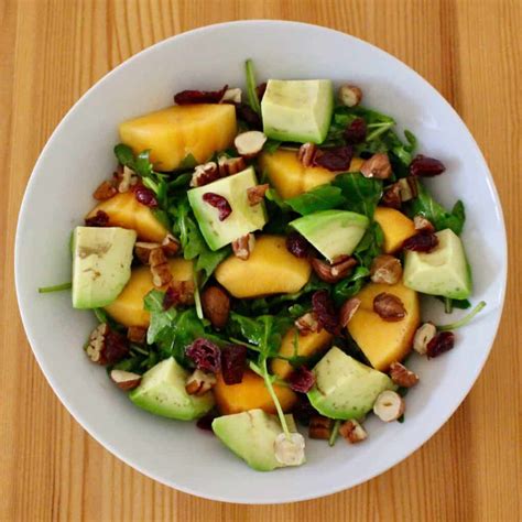 Persimmon Avocado Rocket Salad (Vegan + GF) | Rhian's Recipes