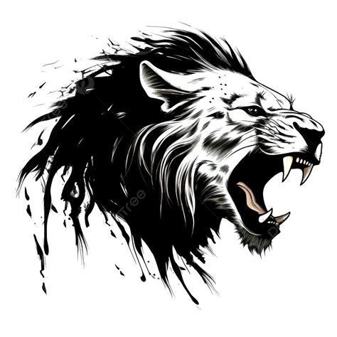 Lion Skull Silhouette Tattoo Side View, Lion, Skull, Tattoo PNG Transparent Image and Clipart ...