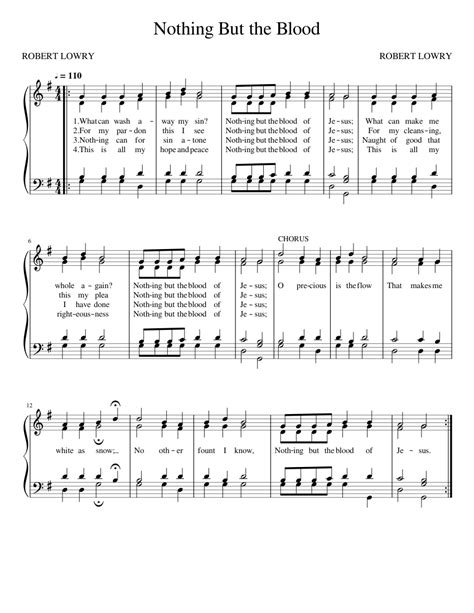 30 Nothing But the Blood Sheet music for Piano (Solo) Easy | Musescore.com