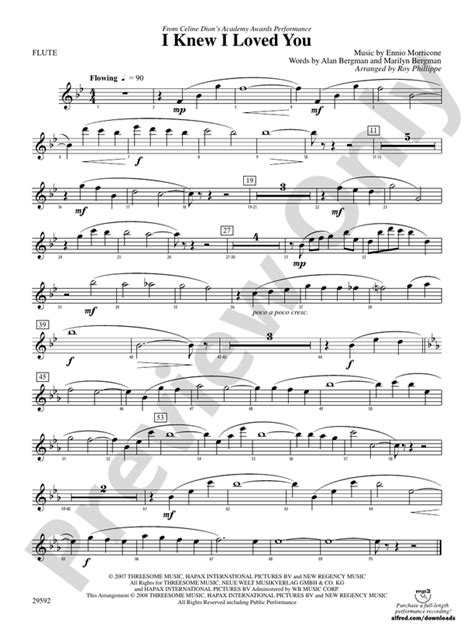 I Knew I Loved You: Flute: Flute Part - Digital Sheet Music Download