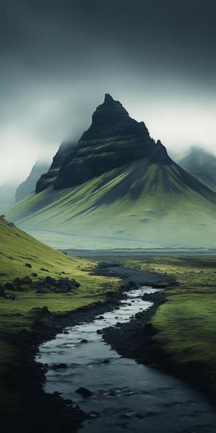 Premium AI Image | Spectacular Mountain Stream Layered And Atmospheric ...