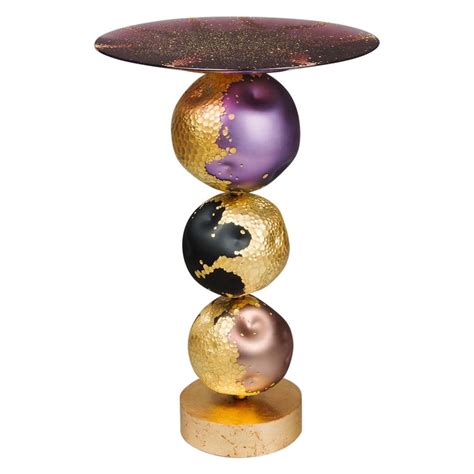 Xavier Le Normand, 21st Century, Glass Blue Gold Leaf Table For Sale at 1stDibs