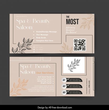 Beauty salon banner template classical elegant leaves layout vectors stock in format for free ...