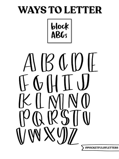 Ways to Letter block abcs | Lettering alphabet fonts, Block lettering, Lettering