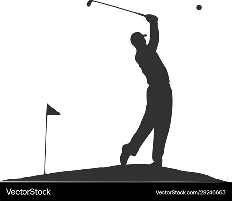 Golf swing player isolated silhouette golfer Vector Image