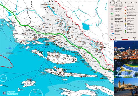 Central Dalmatia tourist map - Ontheworldmap.com