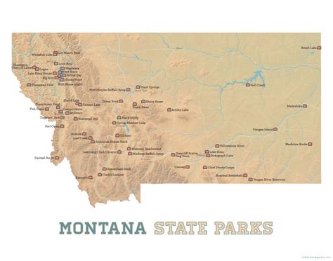 Montana State Parks Map 11x14 Print - Best Maps Ever