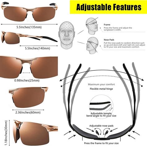 Driving HD Polarized UV Protection UltraLight Golf Fishing UV400 Sports ...