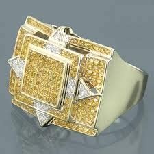 ItsHot.com: Solid 10K Yellow Gold & Yellow Diamond Men's Ring 1.11ct | Rings for men, Gold ...