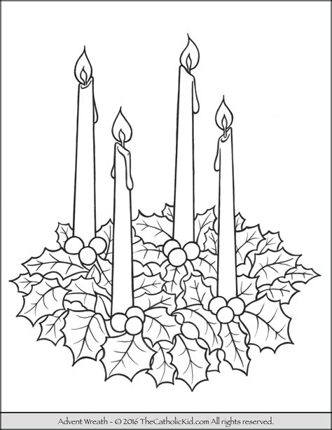 Advent Wreath Coloring Page - Free Printable Advent Wreath - Free Printable