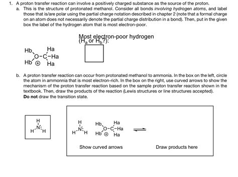 A proton transfer reaction can involve a positively | Chegg.com