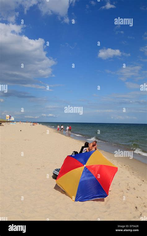 Hel peninsula (Hela), Mierzeja Helska, village Hel, beach, Poland Stock ...