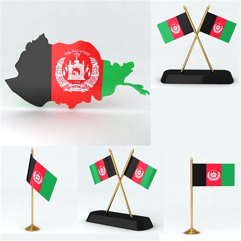 Afghanistan detailed Map with Animated Flag 3D Model $20 - .max .fbx ...