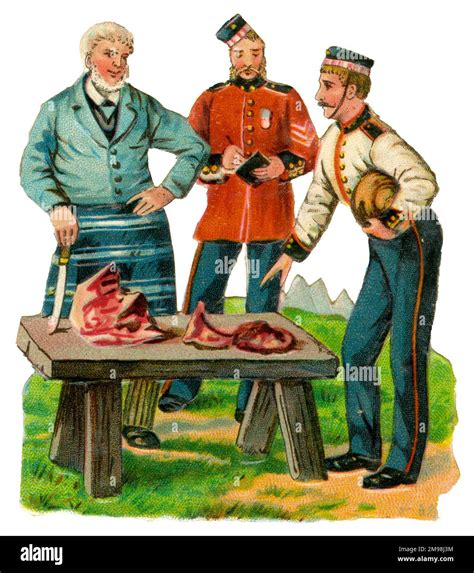 Victorian Scrap - army meat rations Stock Photo - Alamy