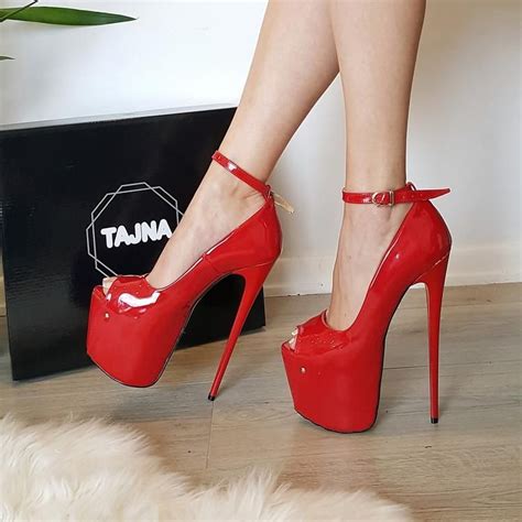 Red Patent Leather Pump High Heel Platform Shoes | Fashion high heels, Stiletto heels, High heels