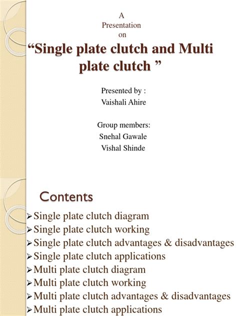 Single Plate and Multiplate Clutch | PDF | Clutch | Transmission (Mechanics)