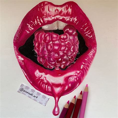 Raspberry Lips Drawing | Lips drawing, Colored pencil art projects, Lip drawing