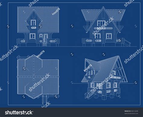 Log-House Blueprint Stock Photo 56513299 : Shutterstock