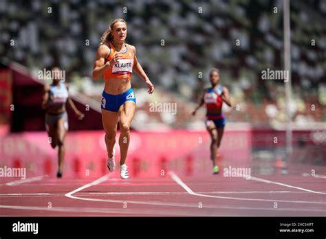 Lieke Klaver participating in the semi-final of the 400 meters of the Tokyo 2020 Olympic Games ...