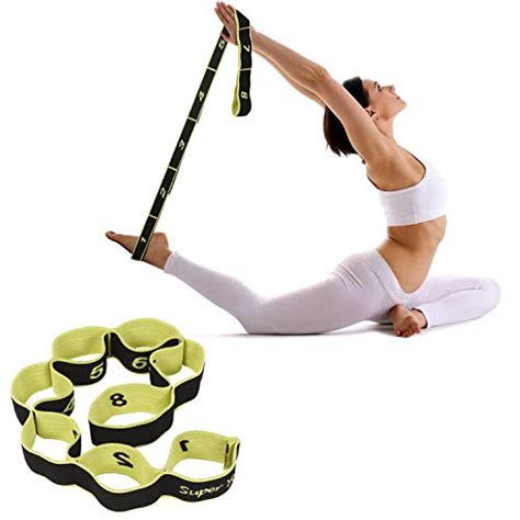 FITSY® Elastic 8 Loops Stretching Strap For Yoga, Pilates, Exercise, Physical Therapy Home ...