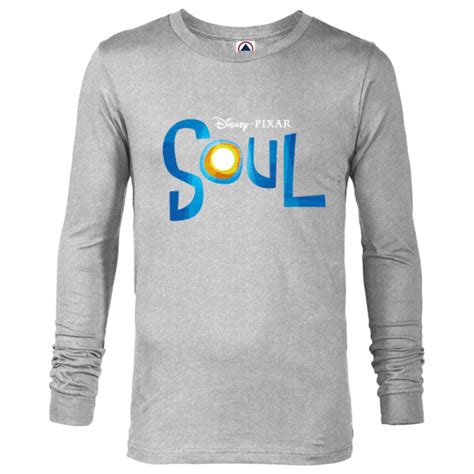 Disney PIXAR Soul Movie Logo Black T-Shirt Long Sleeve T-Shirt For Men Customized-Athletic ...