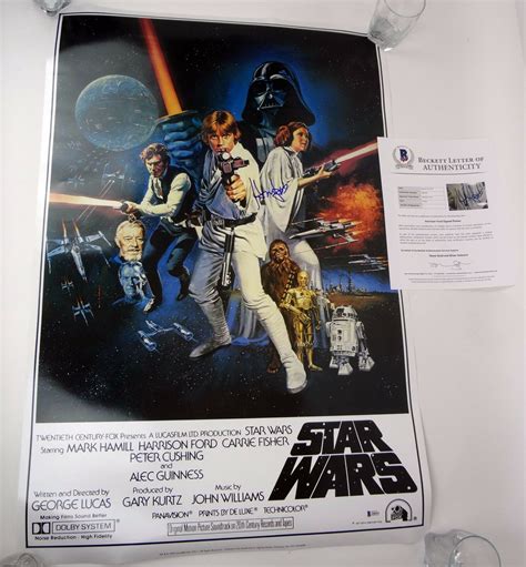 Harrison Ford Signed Autograph Full Size Star Wars Movie Poster W ...