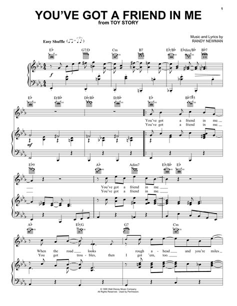 You've Got A Friend In Me sheet music by Randy Newman (Piano, Vocal & Guitar (Right-Hand Melody ...