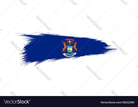 Flag michigan us state in grunge brush Royalty Free Vector