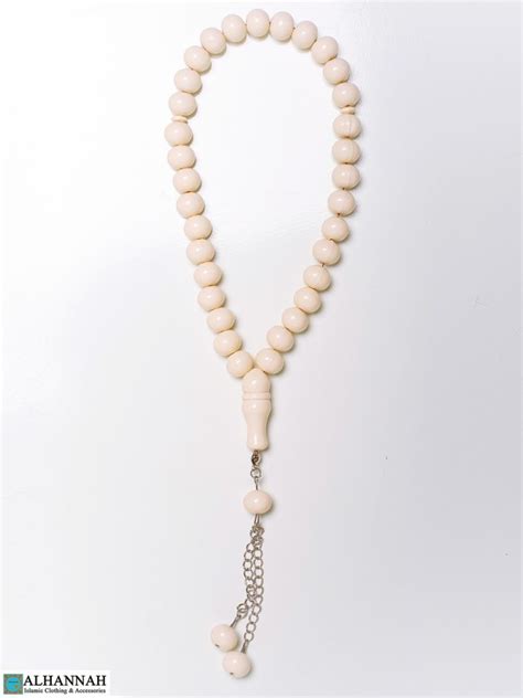 Turkish Acrylic Tasbih - 33 Beads in Ivory | ii1396 | Alhannah Islamic Clothing