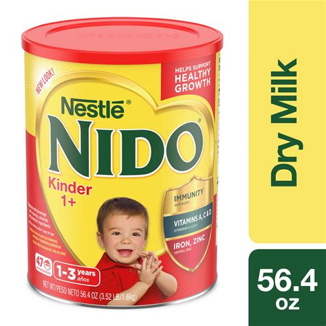 Nestle NIDO Kinder 1+ Whole Milk Powder 3.52 lb. Canister | Powdered Milk Mix 3.52 lb. - Walmart ...