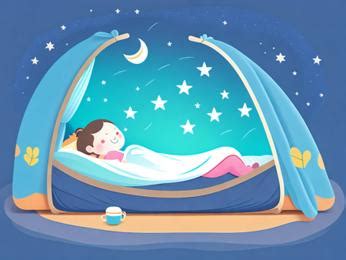 A little girl is sleeping in her bed under the stars Image & Design ID 0000582544 ...
