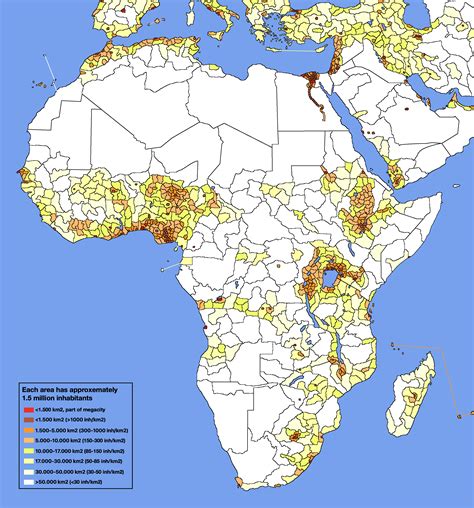 Africa Population Density Map - United States Map States District