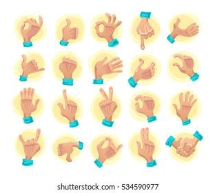 Abstract Funny Flat Style Hand Emoji Stock Vector (Royalty Free) 443842117