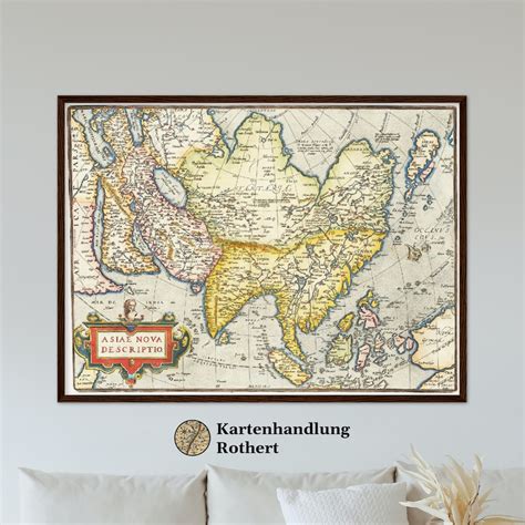 Historical Map of Asia Around 1570 - Etsy