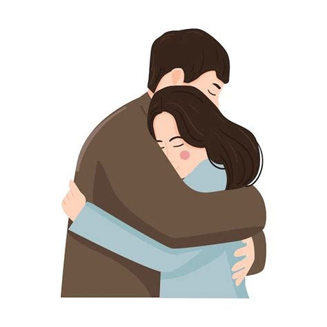 Premium Vector | Couple hugging cute cartoon character