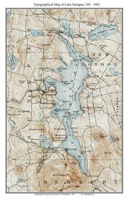 Old Maps of Lake Sunapee, New Hampshire